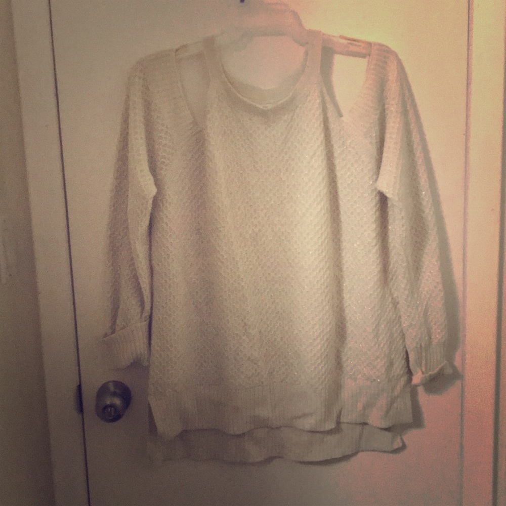 Cold Sholder Sparkling Sweater